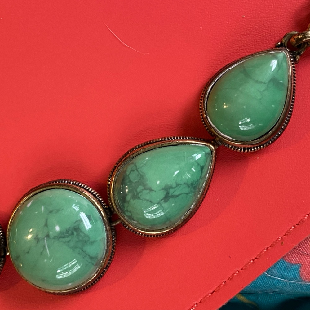 JEWELRY SALE Lucky Brand southwest bracelet,antique bronze,turquoise stones - Picture 3 of 11